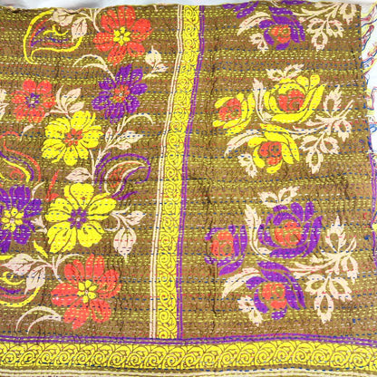 Sciarpa KANTHA con tessuti vintage misto seta ricamo - PROVENCE