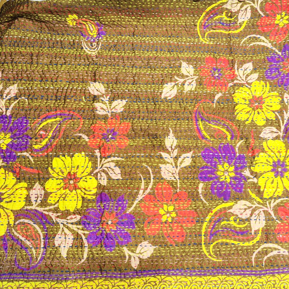 Sciarpa KANTHA con tessuti vintage misto seta ricamo - PROVENCE