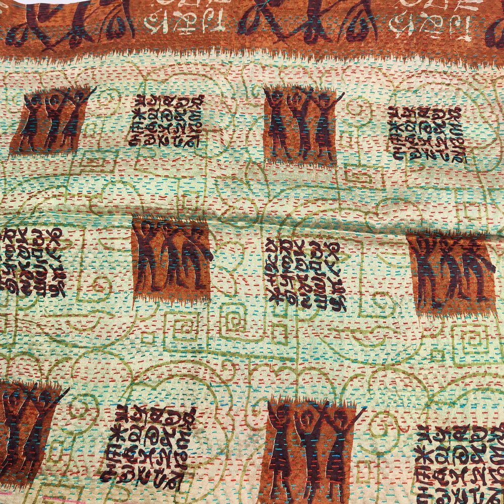 Sciarpa KANTHA con tessuti vintage misto seta ricamo - RANDA