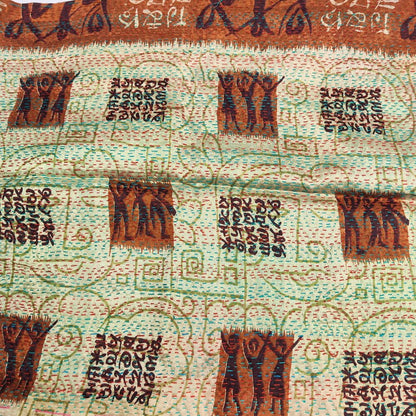 Sciarpa KANTHA con tessuti vintage misto seta ricamo - RANDA