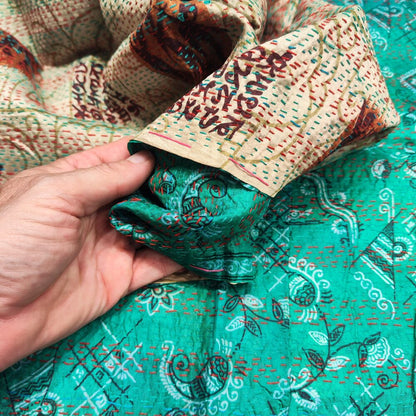 Sciarpa KANTHA con tessuti vintage misto seta ricamo - RANDA