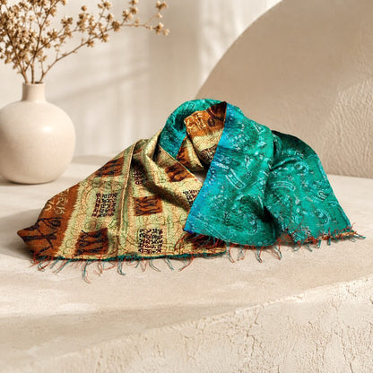 Sciarpa KANTHA con tessuti vintage misto seta ricamo - RANDA
