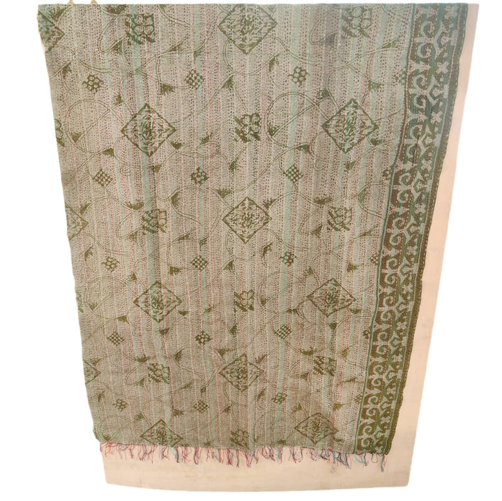 STOLA da donna KANTHA con tessuti vintage misto seta ricamo a mano - MIRIA