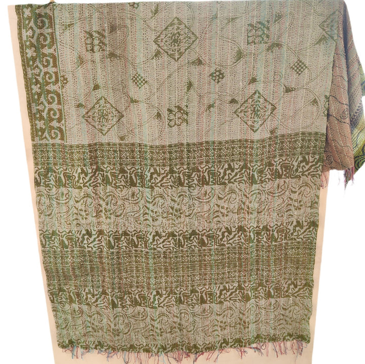 STOLA da donna KANTHA con tessuti vintage misto seta ricamo a mano - MIRIA
