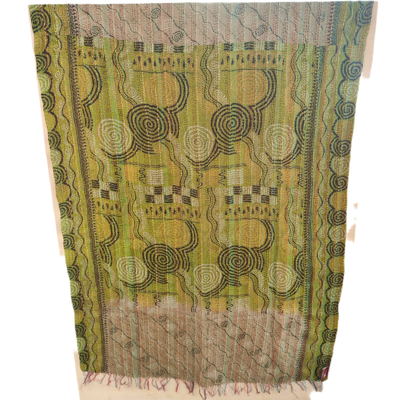 STOLA da donna KANTHA con tessuti vintage misto seta ricamo a mano - MIRIA