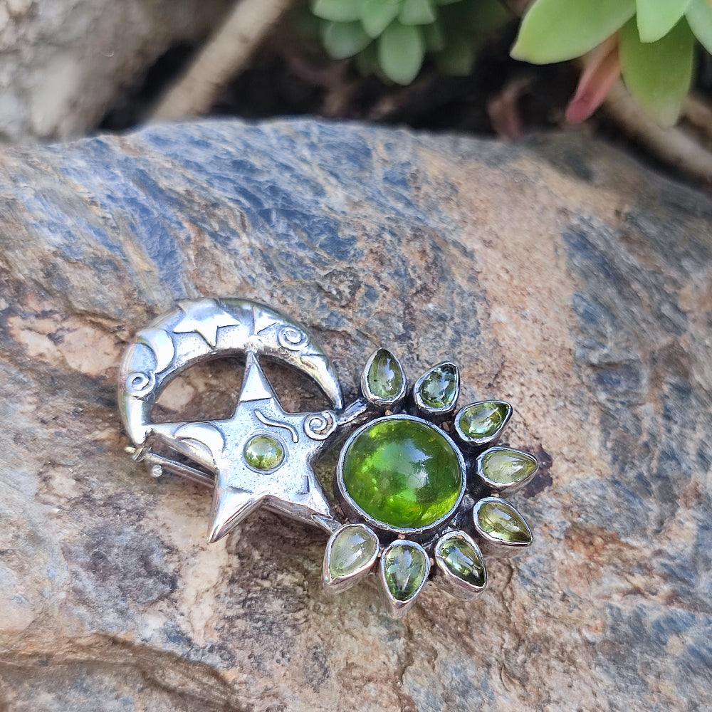 Spilla in argento 925 con pietra - SOLEIL