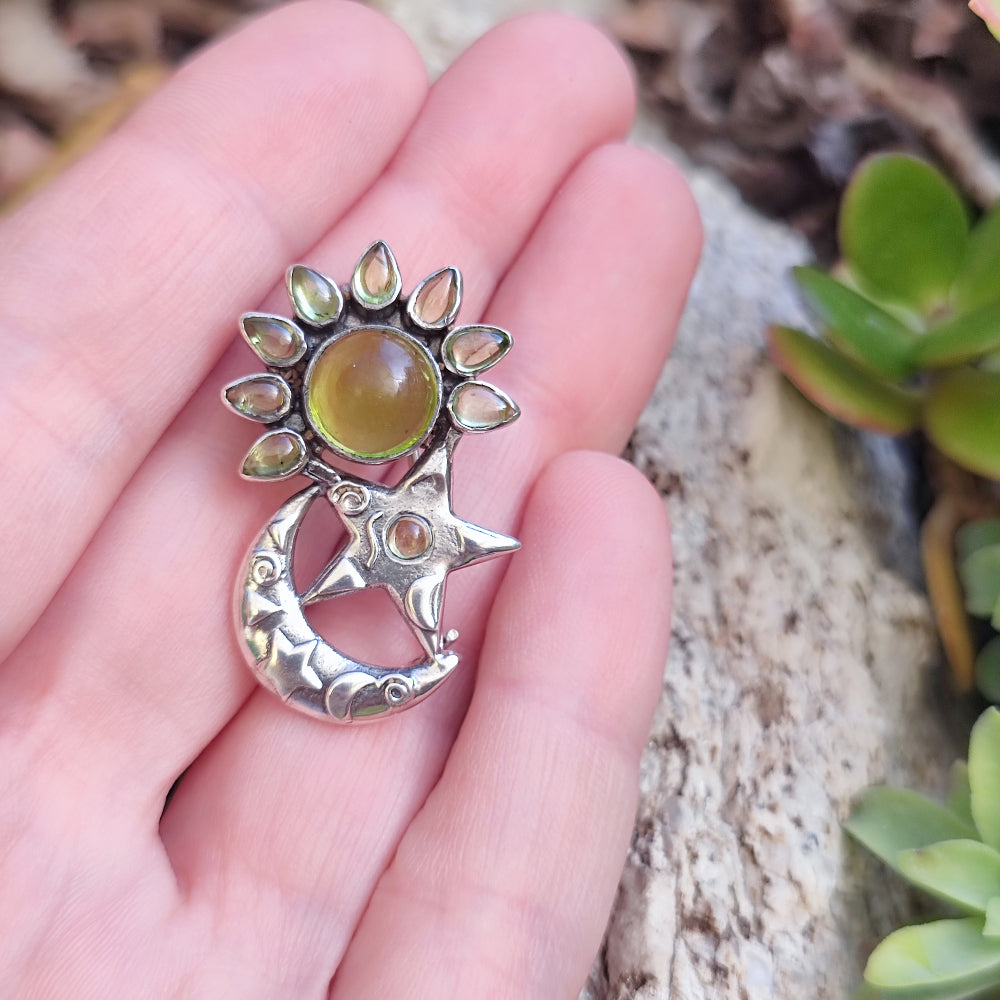 Spilla in argento 925 con pietra - SOLEIL