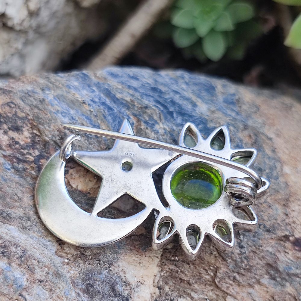 Spilla in argento 925 con pietra - SOLEIL