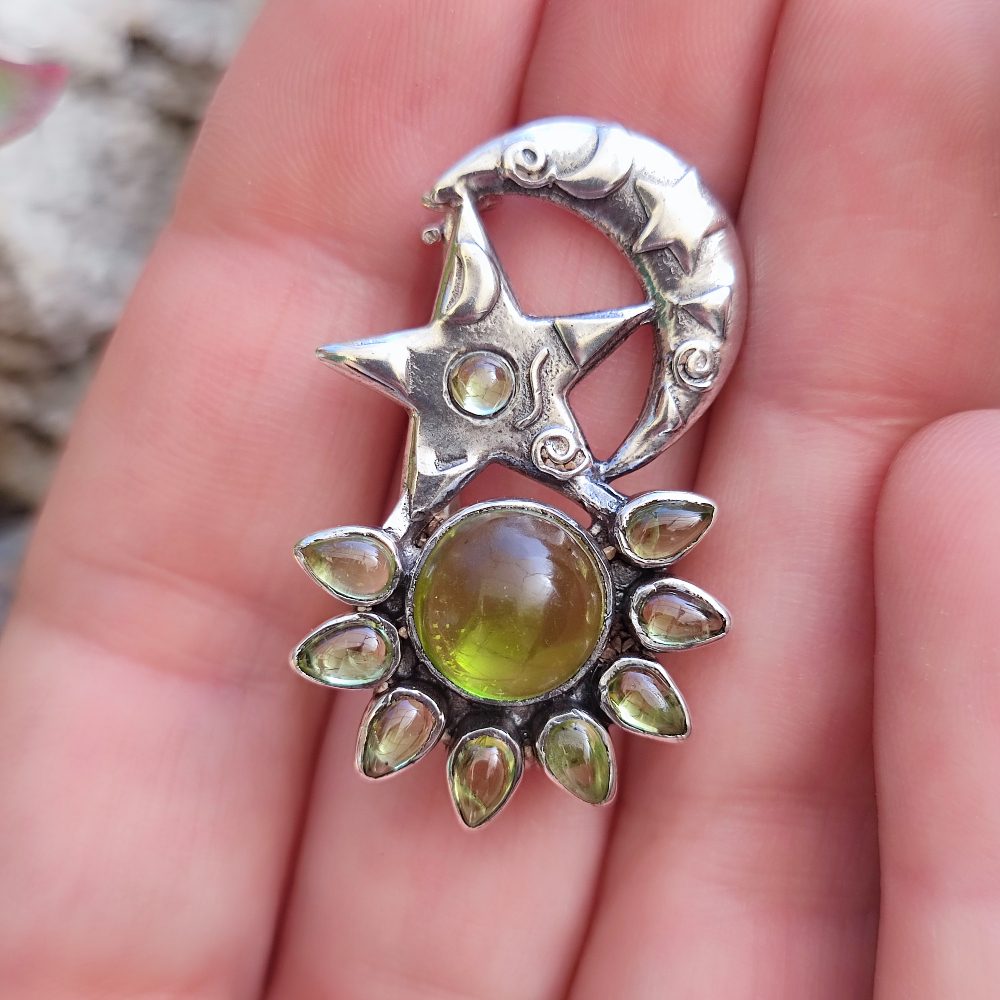 Spilla in argento 925 con pietra - SOLEIL