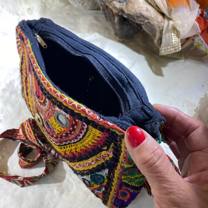 RABARI pochette / tracolla con monete VINTAGE - TINA – con cerniera
