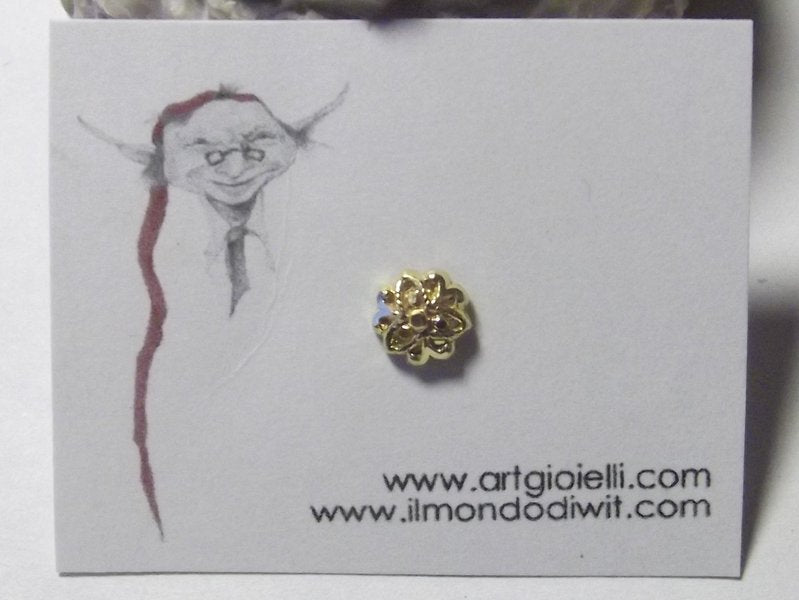 Orecchino da naso in oro 18 fiore 5 mm - MACHERLA – immagine2