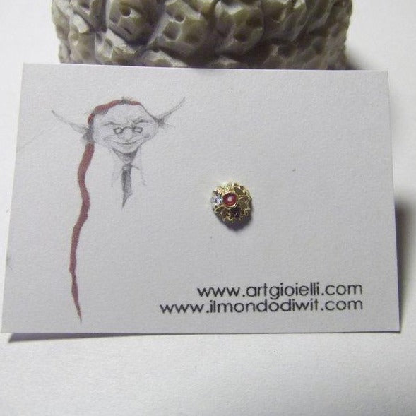 Orecchino da naso in oro 18  fiore 5mm 640