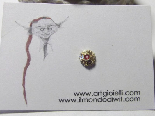 Orecchino da naso in oro 18 carati fiore 5 mm - ADDANKI – immagine2