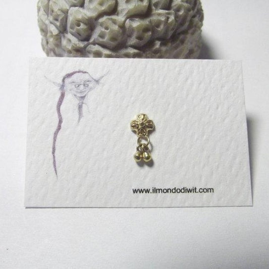 Orecchino da naso in oro 18  fiore 5mm 644