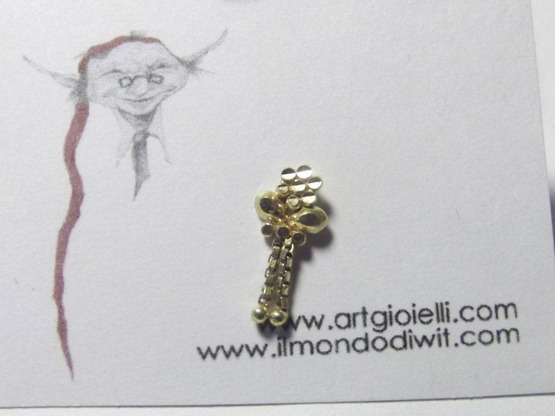 Orecchino da naso in oro 18 carati fiore 5 mm - HOSUR – immagine2