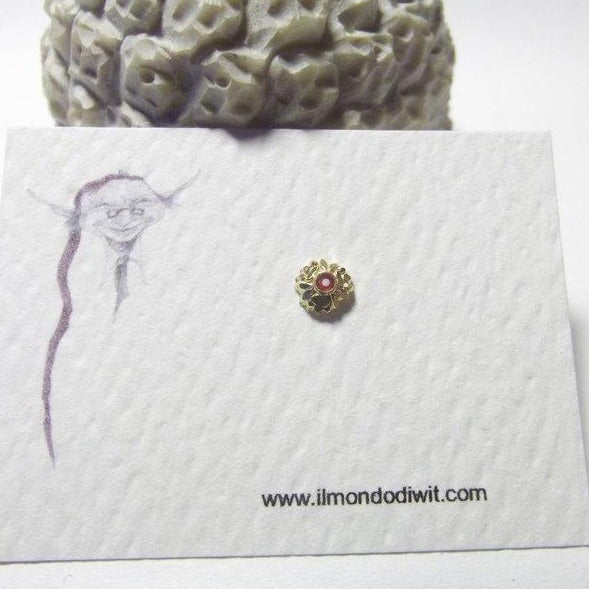 Orecchino da naso in oro 18  fiore 5mm 657