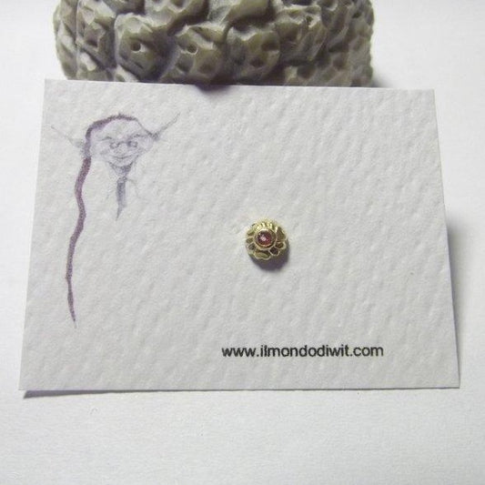 Orecchino da naso in oro 18  fiore 5mm 658