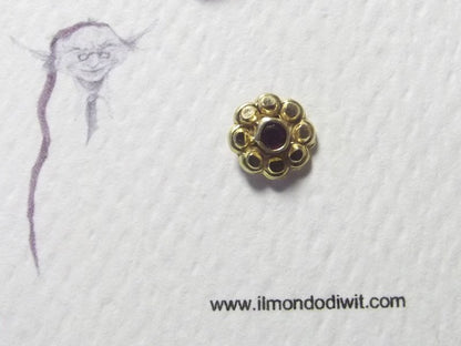 Orecchino da naso in oro 18 carati fiore 5 mm - DURG – immagine2
