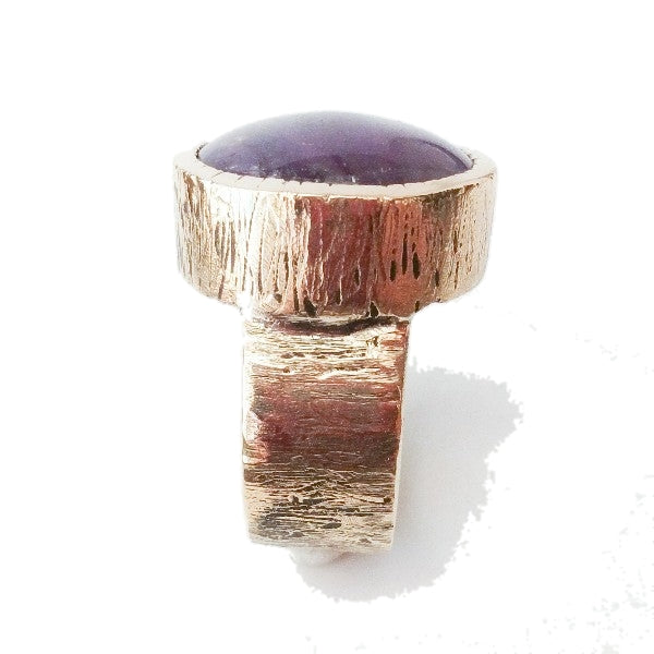 Anello artigianale in bronzo e rubino stellato - bronzeage1968 – immagine3