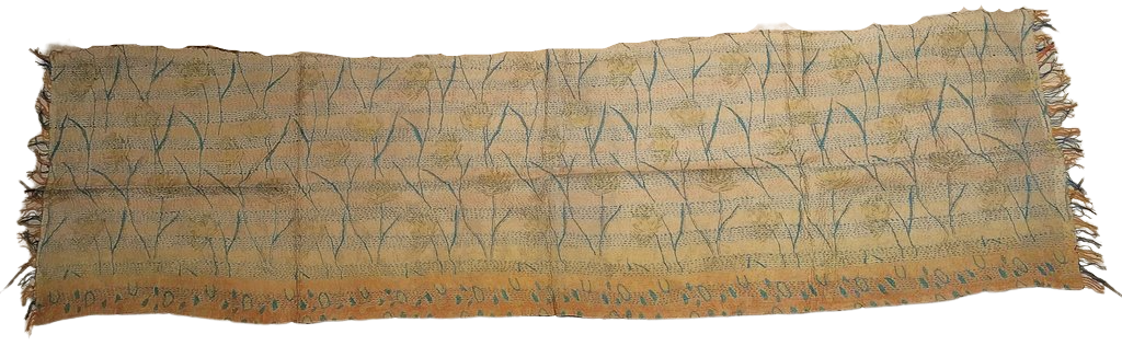 Sciarpa KANTHA con tessuti vintage misto seta ricamo a mano dorata – immagine5