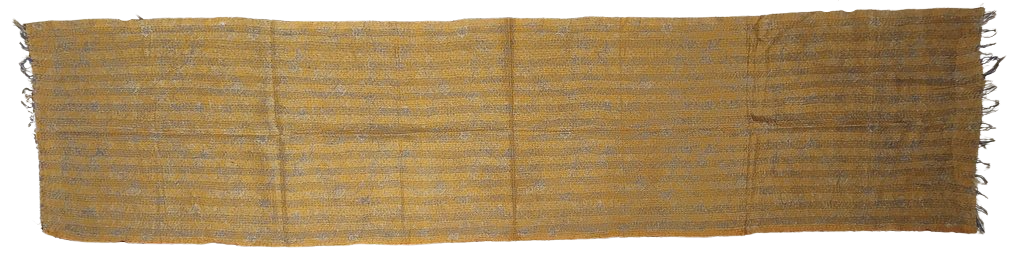 Sciarpa KANTHA con tessuti vintage misto seta ricamo a mano fiori dorati – vista totale