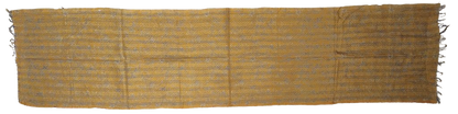 Sciarpa KANTHA con tessuti vintage misto seta ricamo a mano fiori dorati – vista totale