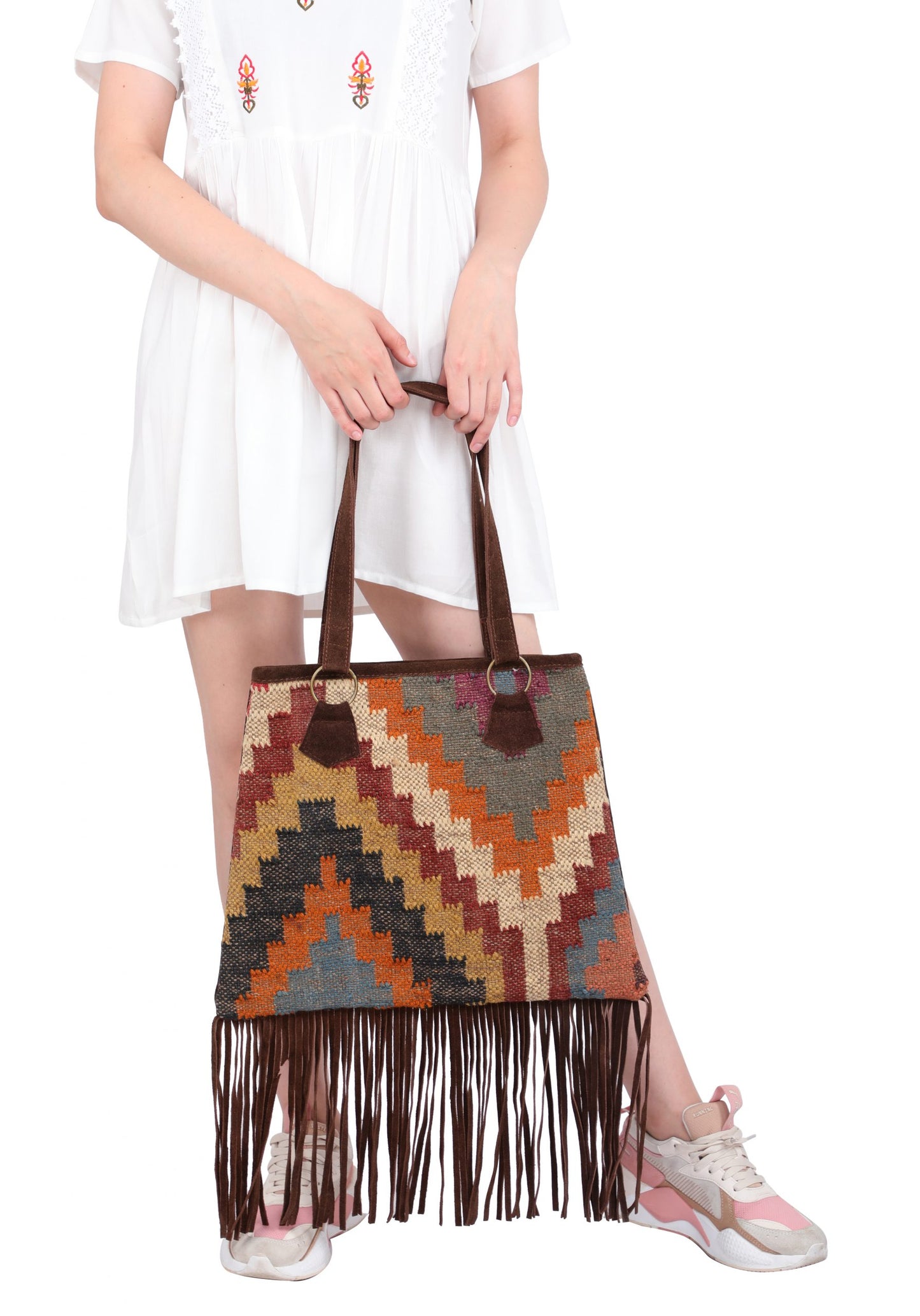 Borsa artigianale realizzato con KILIM e Cuoio