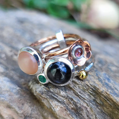 Anello a fascia in argento 925 con pietra - TIRUPATI