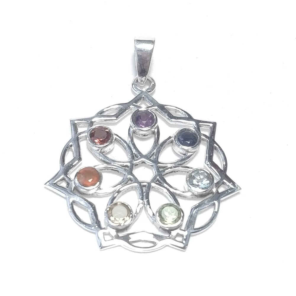 CIONDOLO in argento 925 con pietre - CHAKRA