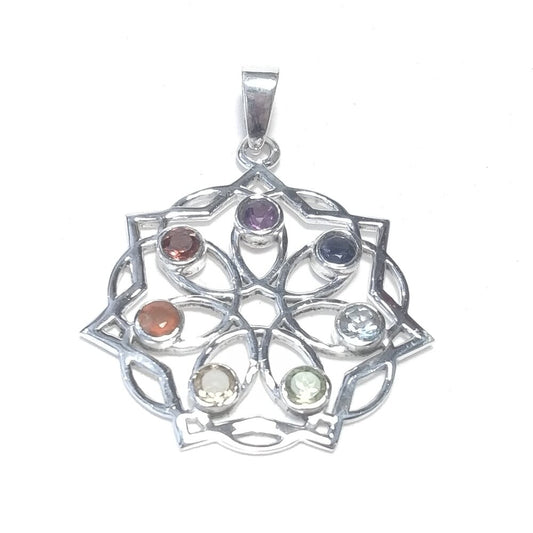 CIONDOLO in argento 925 con pietre - CHAKRA
