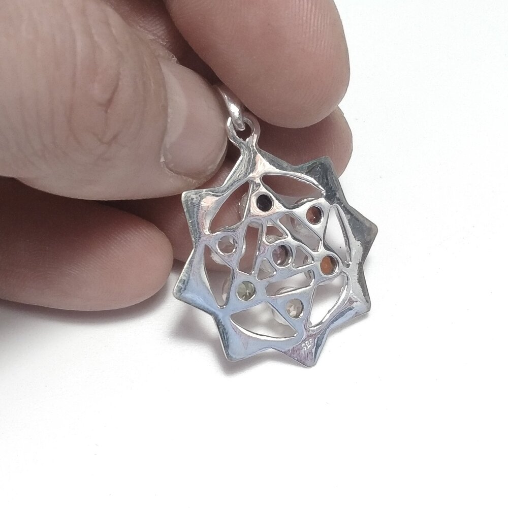 CIONDOLO in argento 925 con pietre - CHAKRA