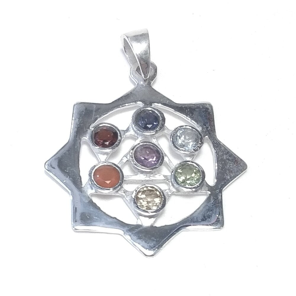 CIONDOLO in argento 925 con pietre - CHAKRA