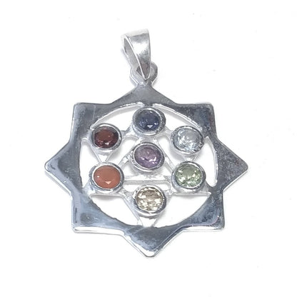 CIONDOLO in argento 925 con pietre - CHAKRA