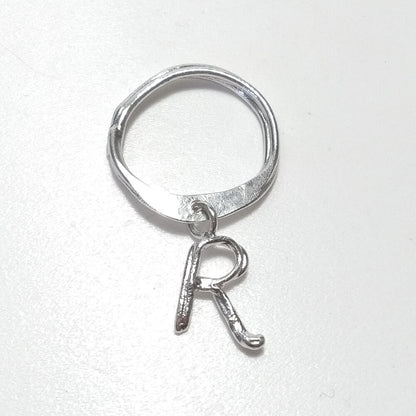 ANELLO PERSONALIZZATO con lettera in argento 925 anello artigianale – R