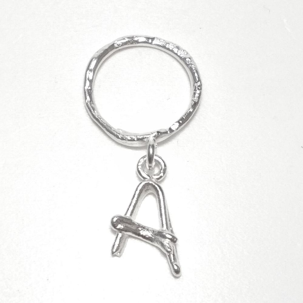 ANELLO PERSONALIZZATO con lettera in argento 925 anello artigianale – A
