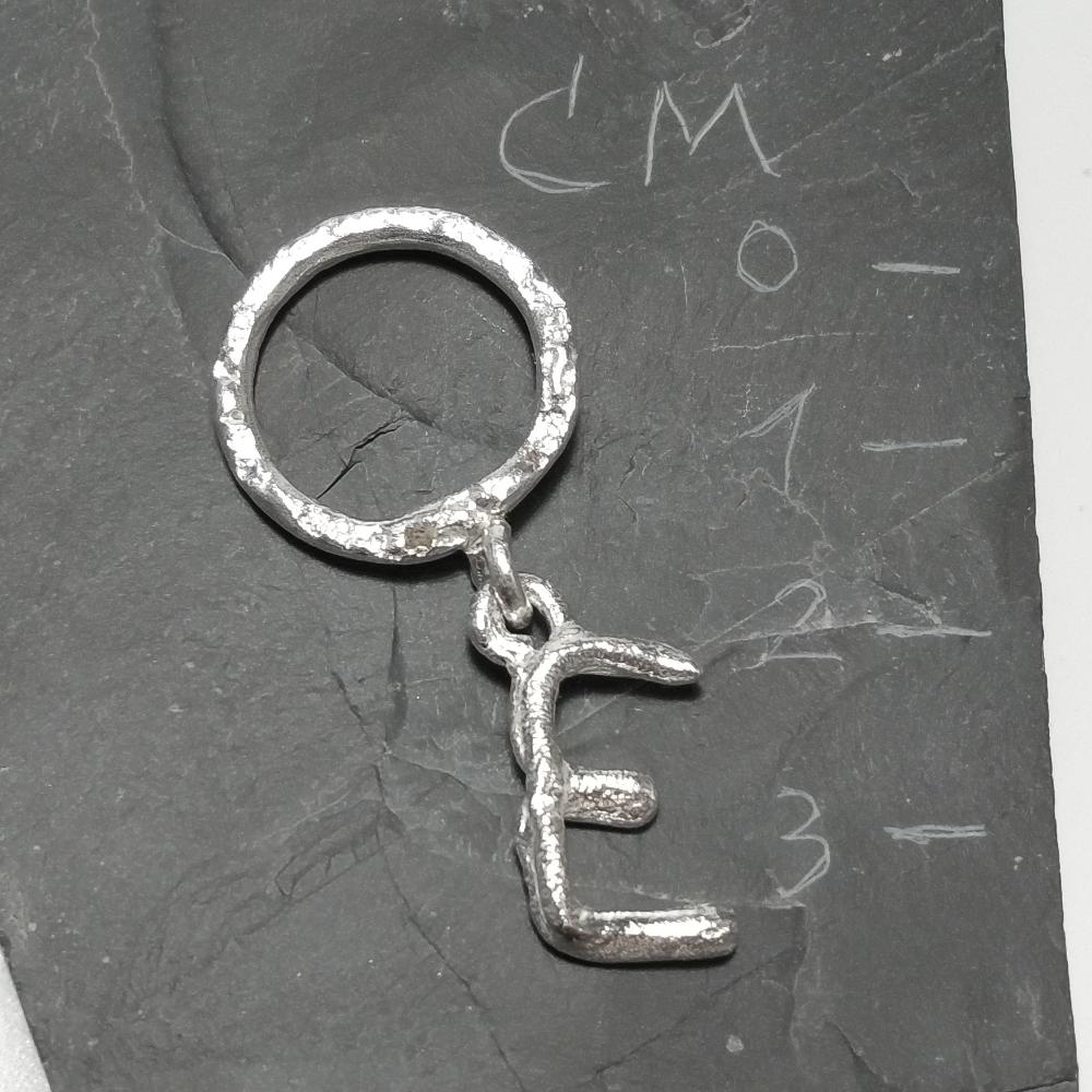 ANELLO PERSONALIZZATO con lettera in argento 925 anello artigianale – E