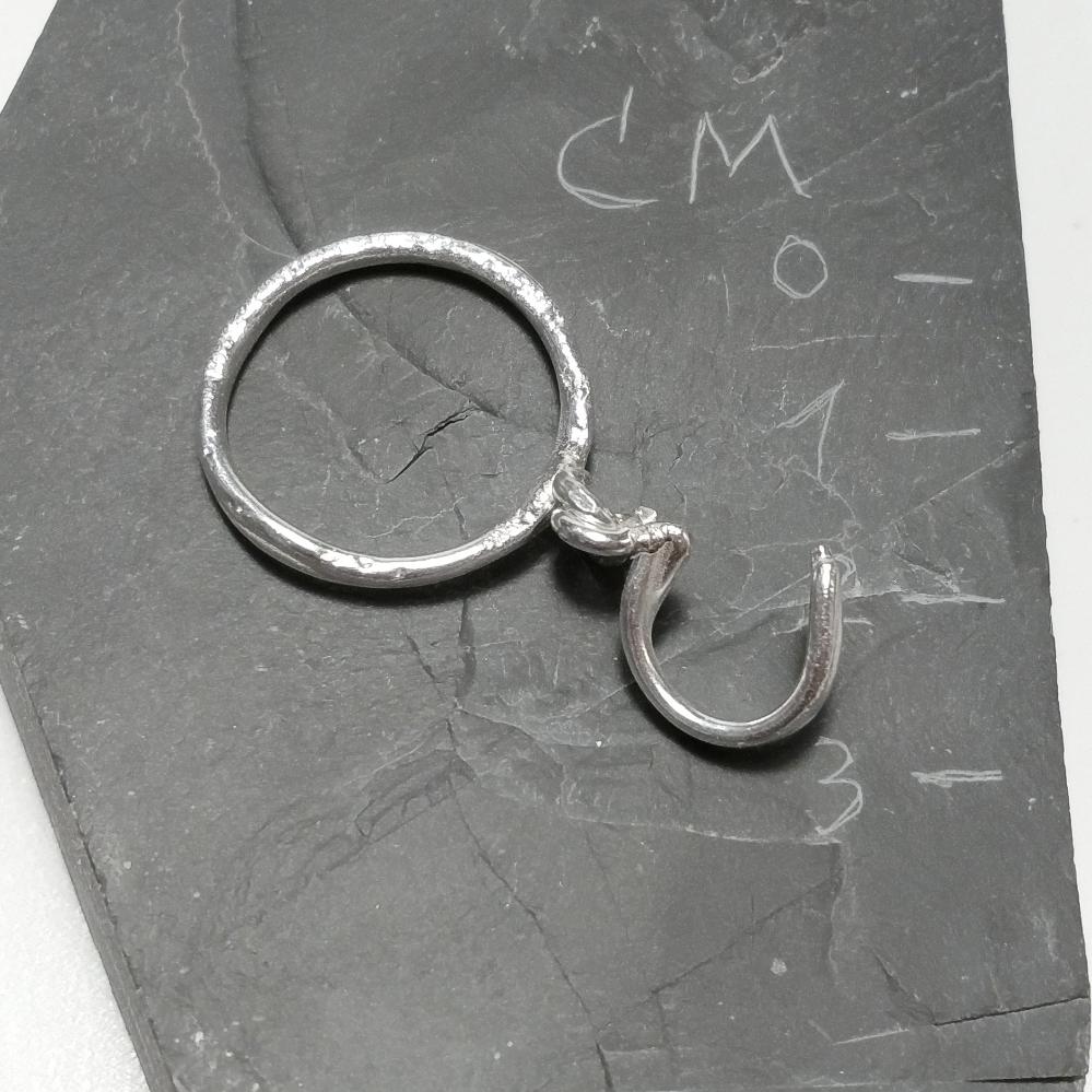 ANELLO PERSONALIZZATO con lettera in argento 925 anello artigianale – C