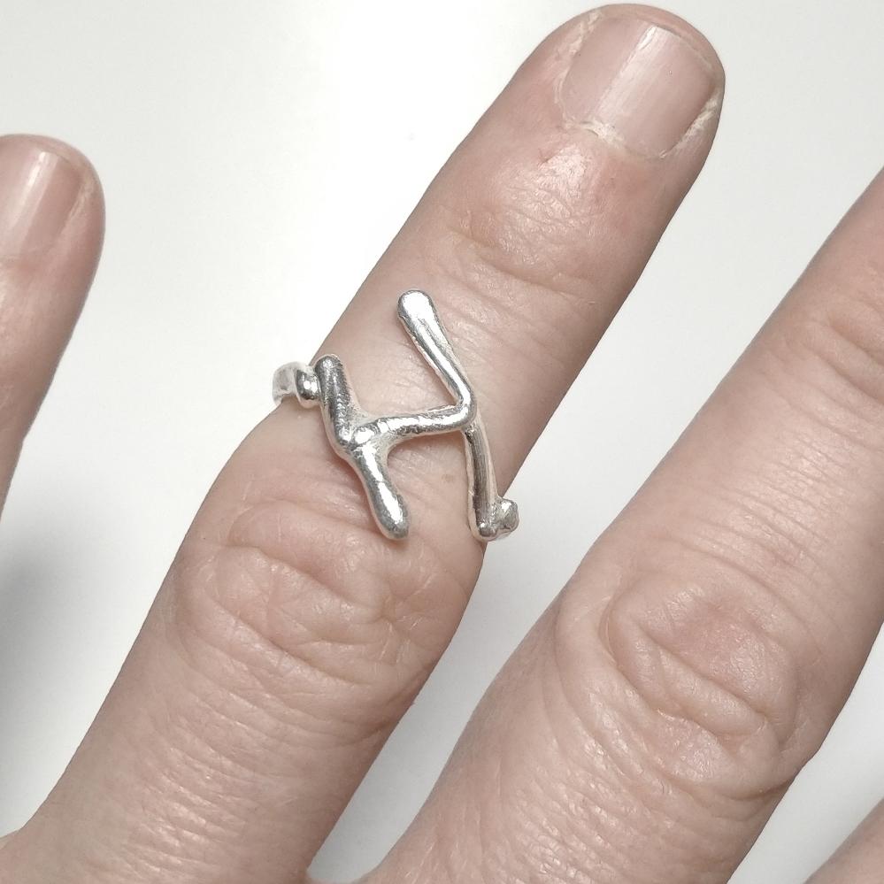 ANELLO PERSONALIZZATO con lettera in argento 925 anello artigianale – H