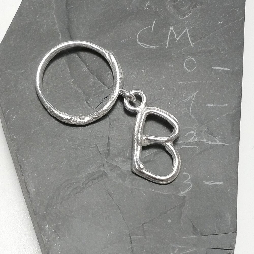 ANELLO PERSONALIZZATO con lettera in argento 925 anello artigianale – B