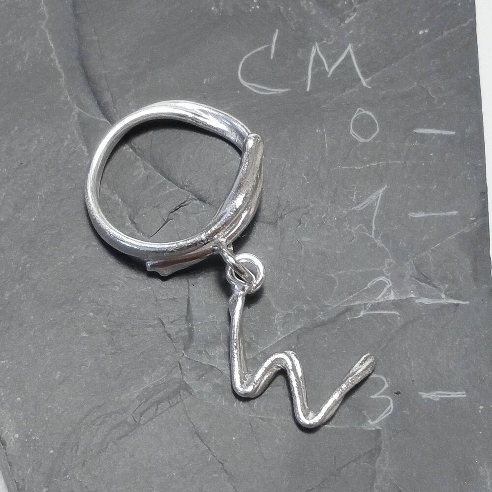 ANELLO PERSONALIZZATO con lettera in argento 925 anello artigianale – M