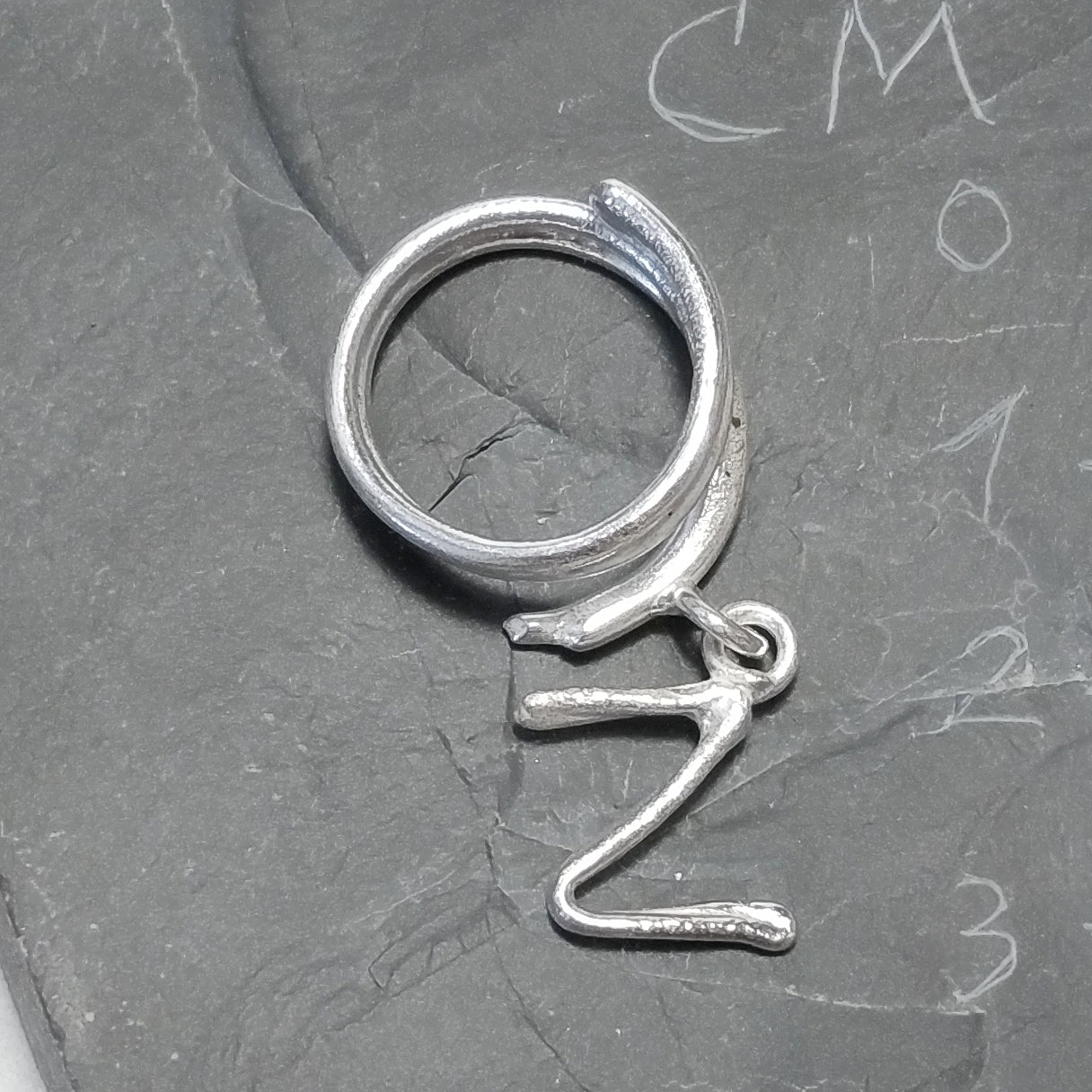 ANELLO PERSONALIZZATO con lettera in argento 925 anello artigianale – N