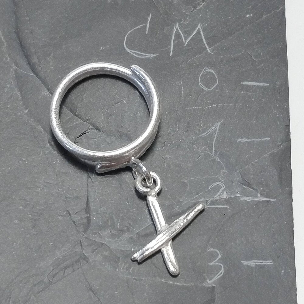 ANELLO PERSONALIZZATO con lettera in argento 925 anello artigianale – X