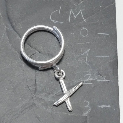 ANELLO PERSONALIZZATO con lettera in argento 925 anello artigianale – X