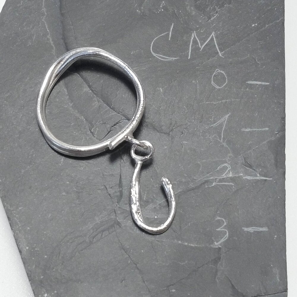 ANELLO PERSONALIZZATO con lettera in argento 925 anello artigianale – J