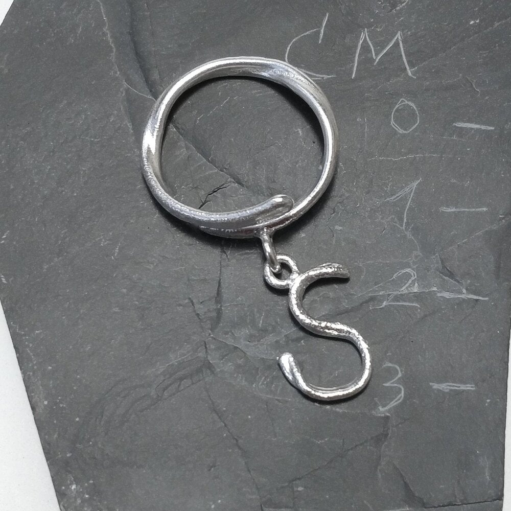 ANELLO PERSONALIZZATO con lettera in argento 925 anello artigianale – S