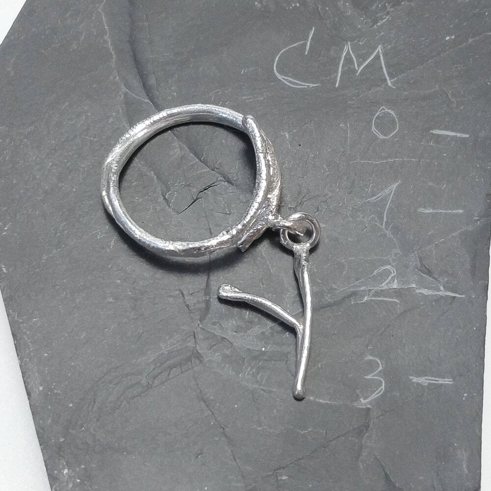 ANELLO PERSONALIZZATO con lettera in argento 925 anello artigianale – Y