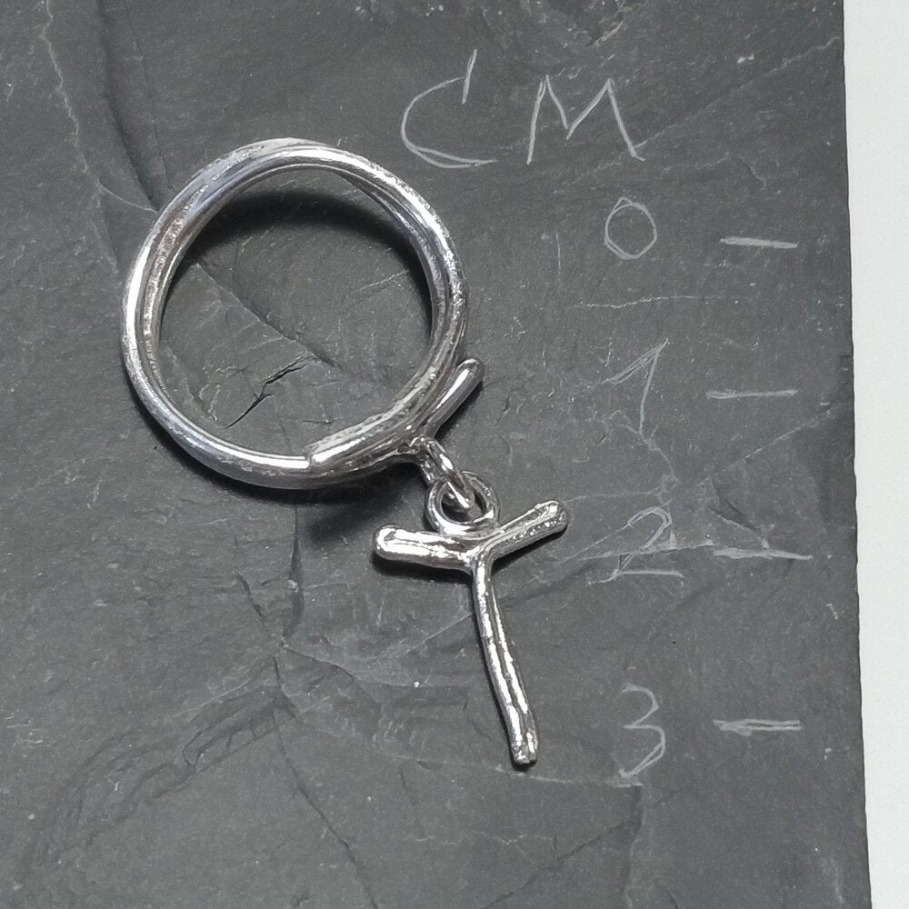 ANELLO PERSONALIZZATO con lettera in argento 925 anello artigianale – T