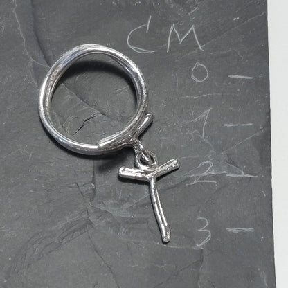 ANELLO PERSONALIZZATO con lettera in argento 925 anello artigianale – T