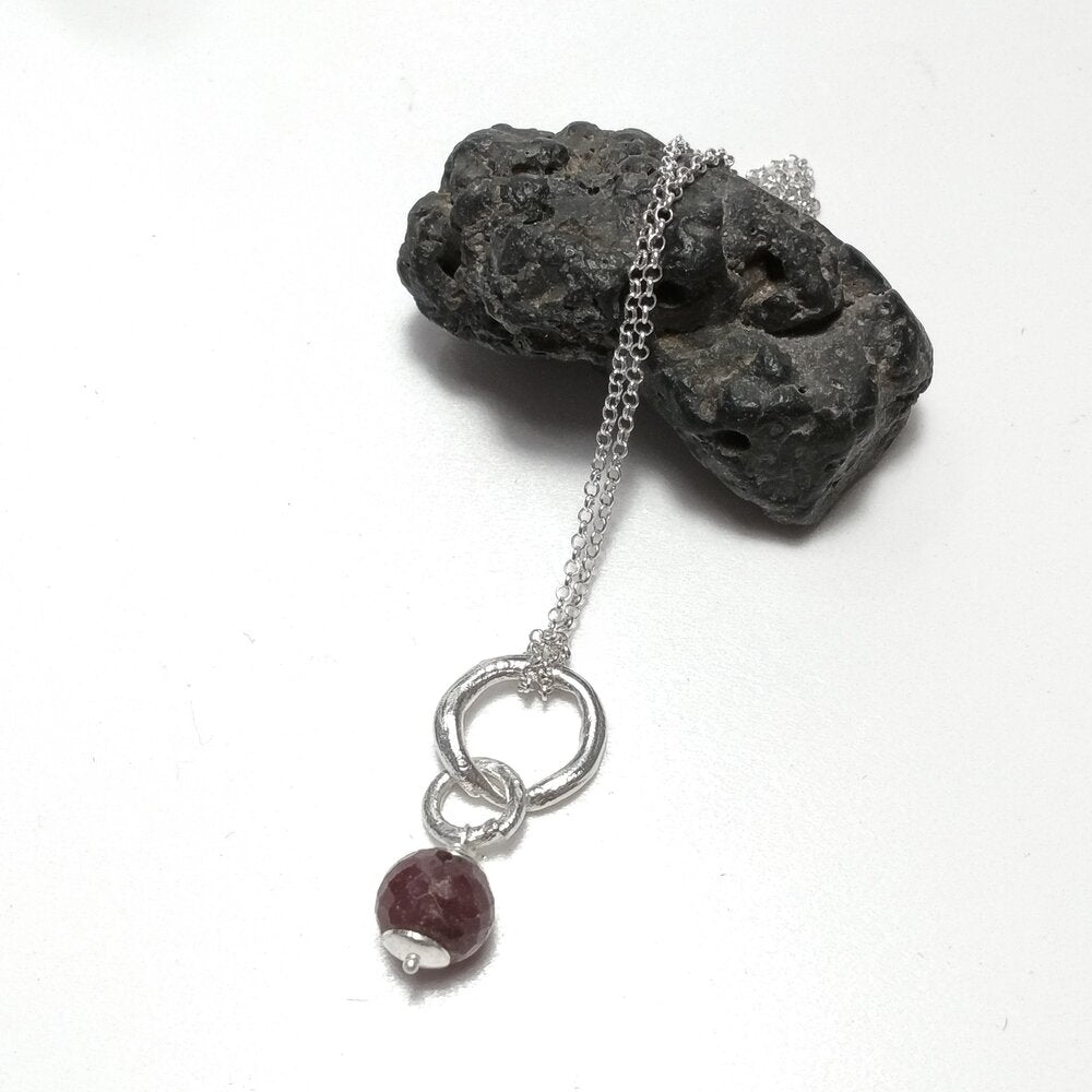 La Collana con pietra il cerchio della vita - argento 925