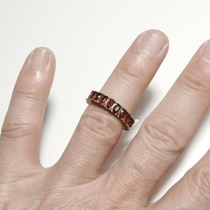 Anello artigianale fascia in argento 925 con pietra - MALAMPUR